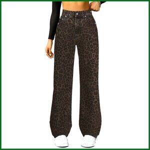 High Waisted Straight Leg Boyfriend Jeans, Wide Leg Loose Fit